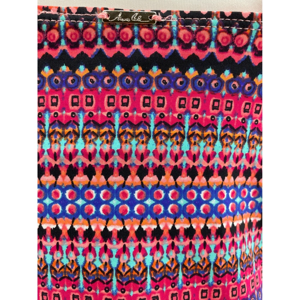 Anne Cole Tankini Swim Top Womens Large Pink Print Padded Halter Ruched Side NWT - Picture 3 of 8